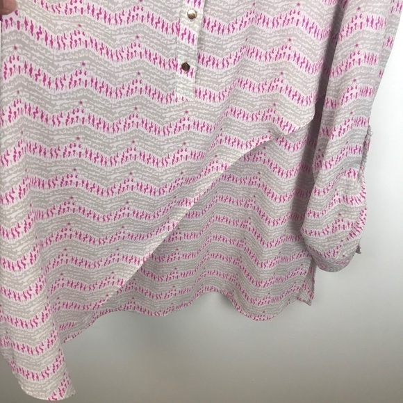 New Directions Shiffon Long Sleeve Top Blouse Sz L - Picture 4 of 9